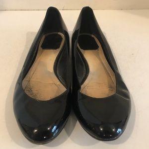 Auth Christian Dior Black Patent flats 38